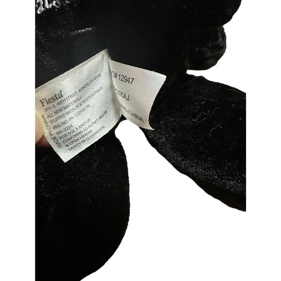 Skelanimals Plush Cat 13" Black White Skeleton Red Heart Fiesta Stuffed - Picture 16 of 16